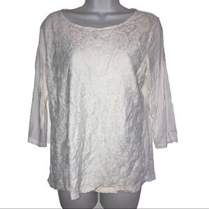 Loft Lace Front Cream Top L